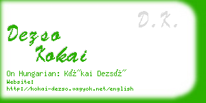 dezso kokai business card